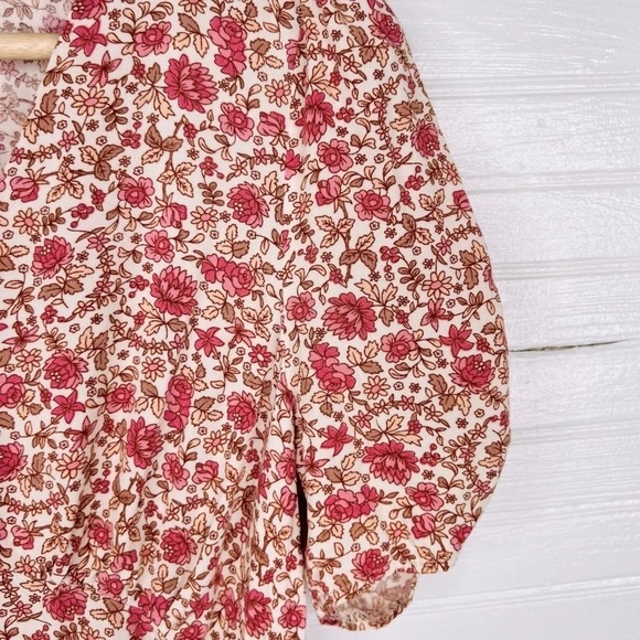 Princess Polly Floral Mini Dress Multicolor V-Neck Puff Short Sleeve Size 4 - Picture 5 of 12